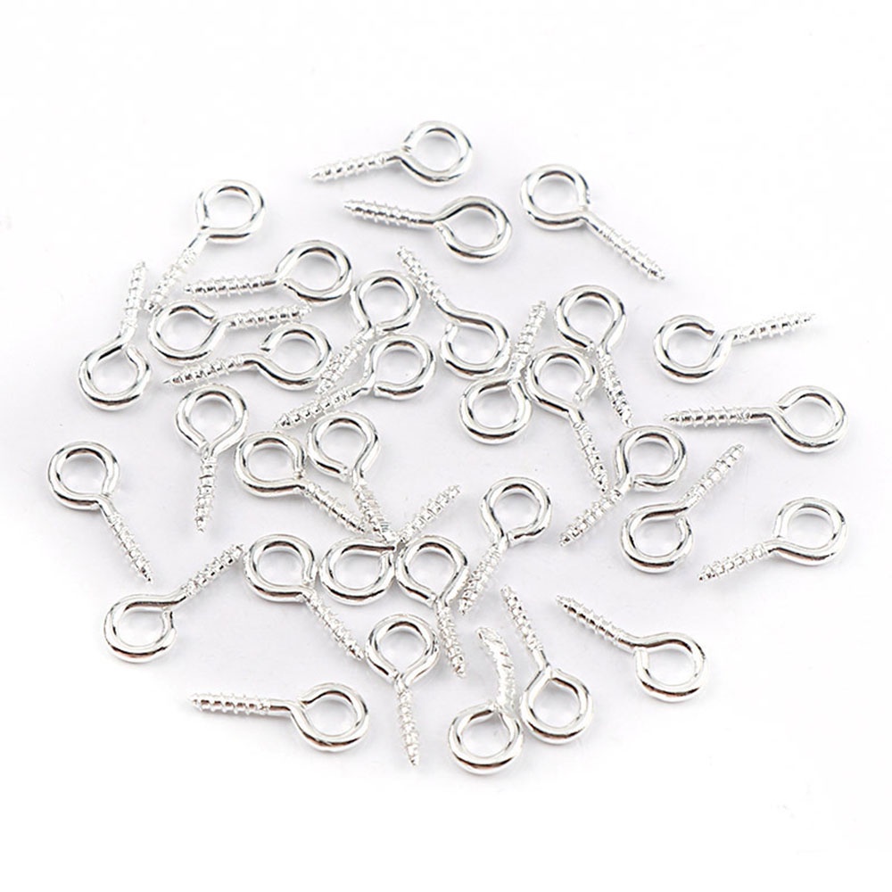 100pcs / Pak Sekrup Cakar Bahan Metal Warna Gold / Silver Untuk Aksesoris Perhiasan Anting / Kalung DIY