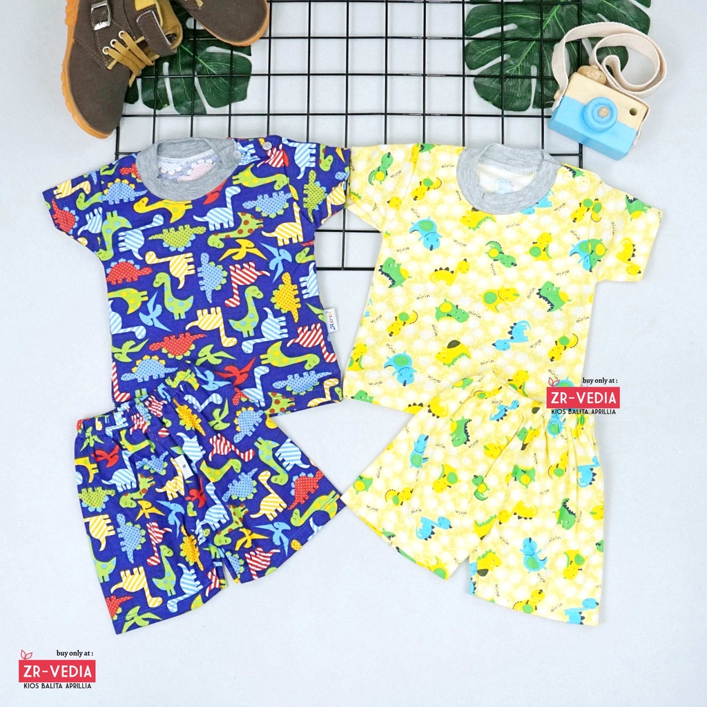 1 Set Setelan Standar SNI Baby New Born / Lengan Pendek Celana Pendek Baju Bayi Adem Import Kancing