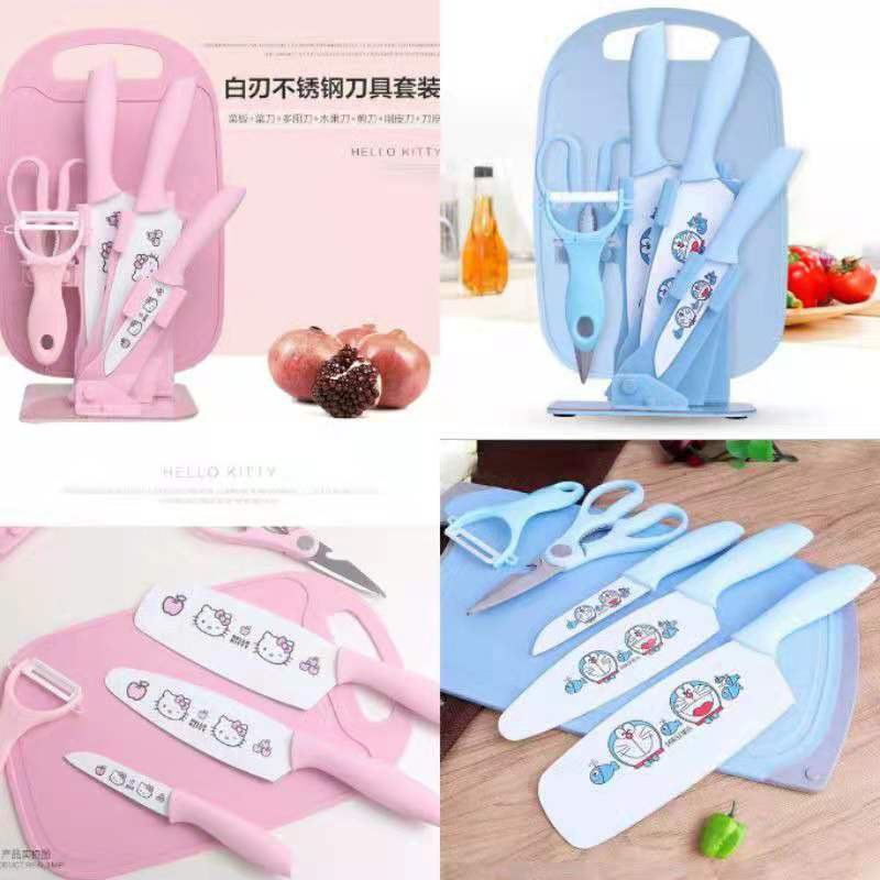 Pisau + Talenan Masak Set 7IN1 Bahan Keramik Best Quality