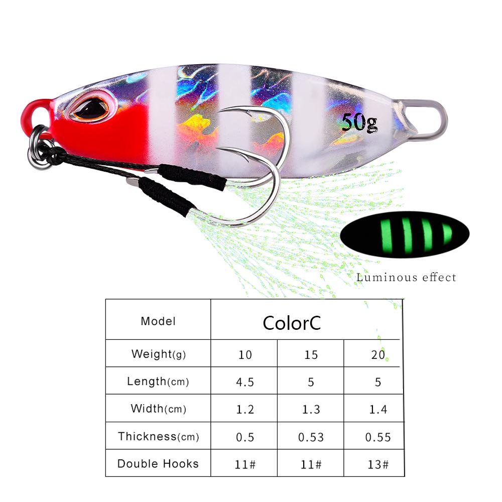 Umpan Pancing Logam Bulu Nanas Kait Bass Tenggelam 10g 20g 30g Lead Casting