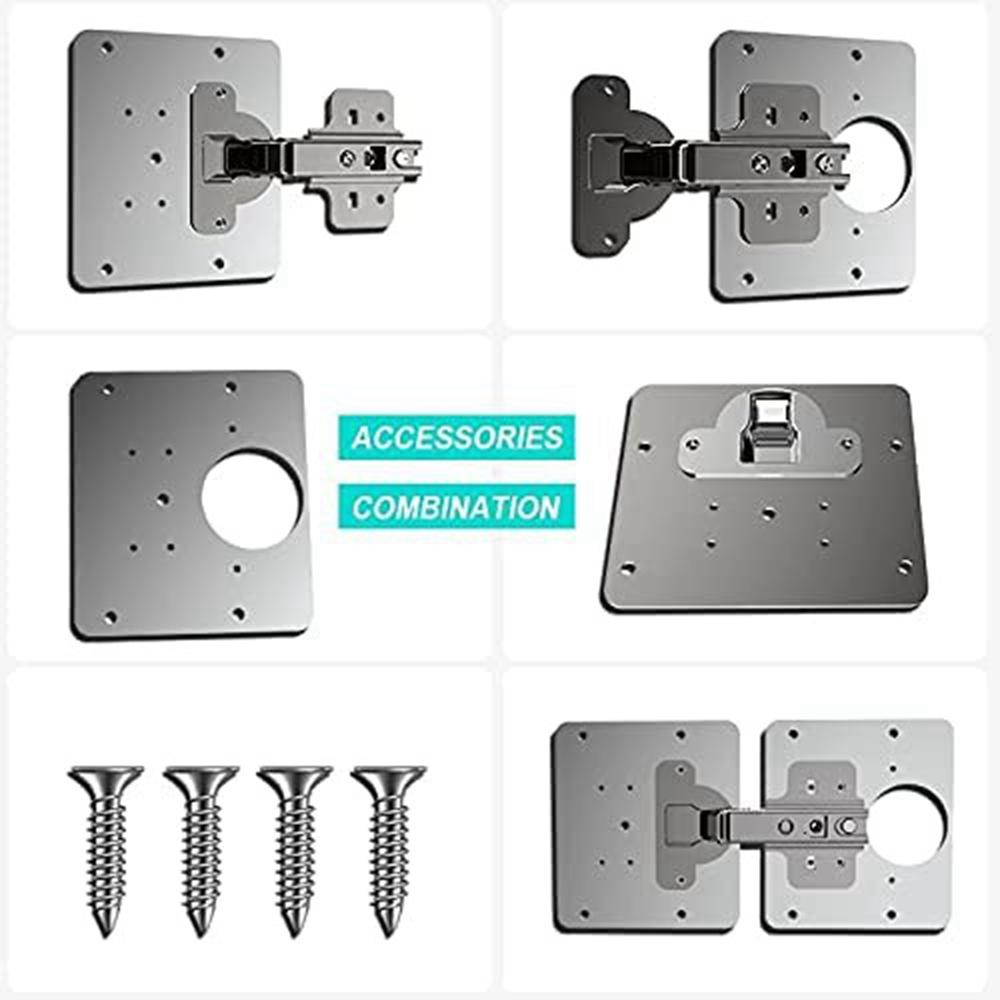 【 ELEGANT 】 Hinge Repair Plate Stainless Steel 1/3pcs for Cabinet Door Rust Resistant Fixed Furniture Hardware