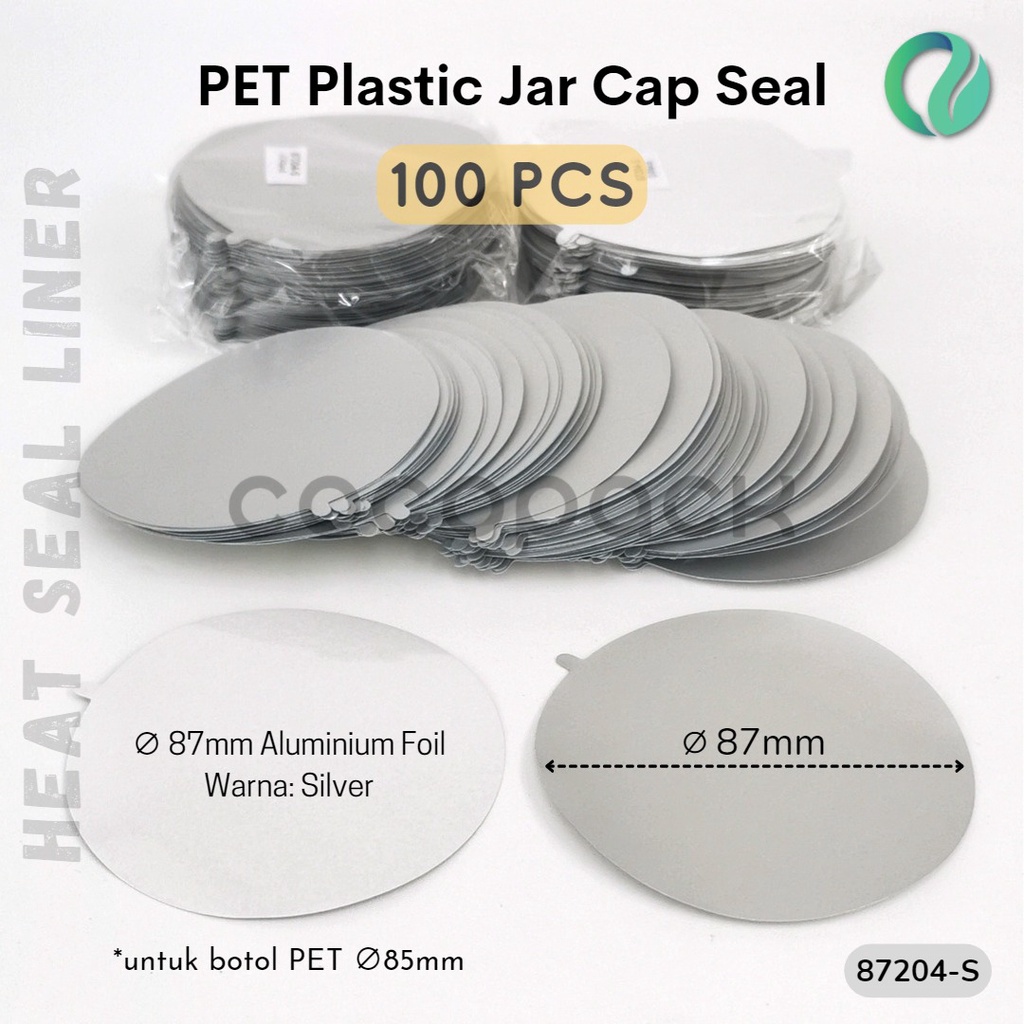 

Segel Aluminium Foil Silver Seal Botol PET with Ear 87mm 100PCS