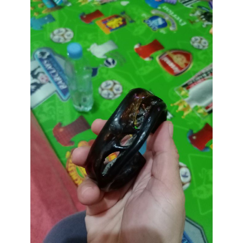 gelang akar bahar jumbo natural motif C bercombong unik