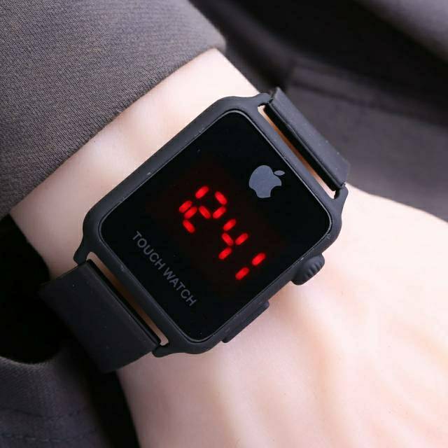 JAM TANGAN WANITA IPHONE LED TALI RUBBER