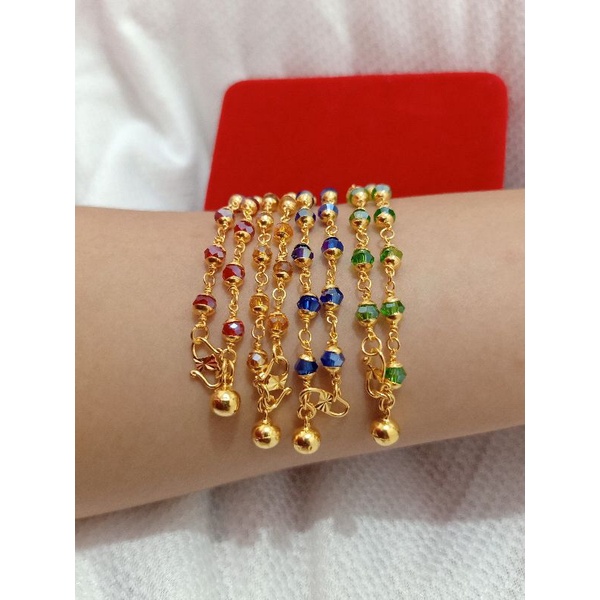 GELANG RANTAI KRISTAR PERAK 925 LAPIS MAS