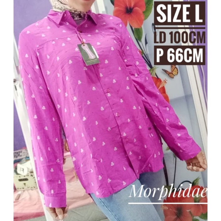 Morphidae L blouse wanita remaja perempuan atasan branded katun pink brand matahari