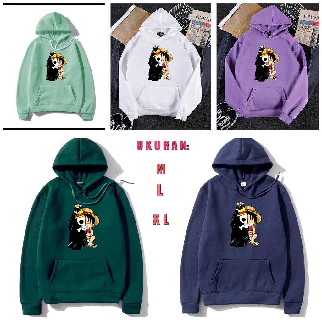 MUKZHOP - SWEATER HOODIE MONKEY LUFFY / hoodie kece / sweater keren / distro / luffy / terbaru / termurah