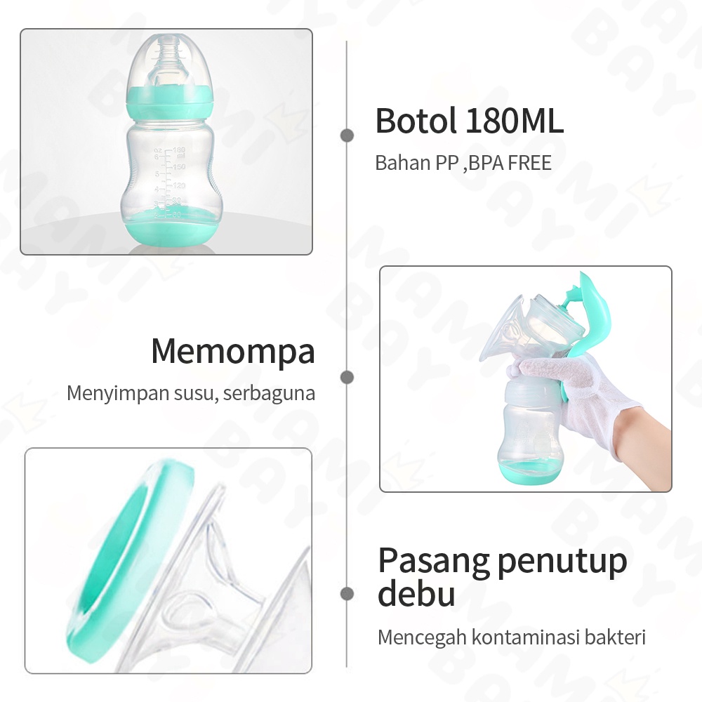 OKEYI Pompa asi silikon manual portable breast pump 180ml BPA Free