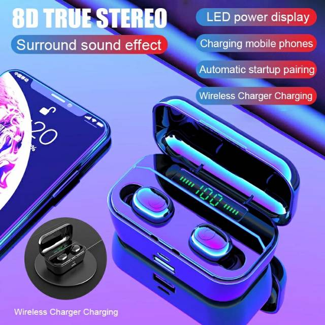 8D true stereo bluetooth headset
