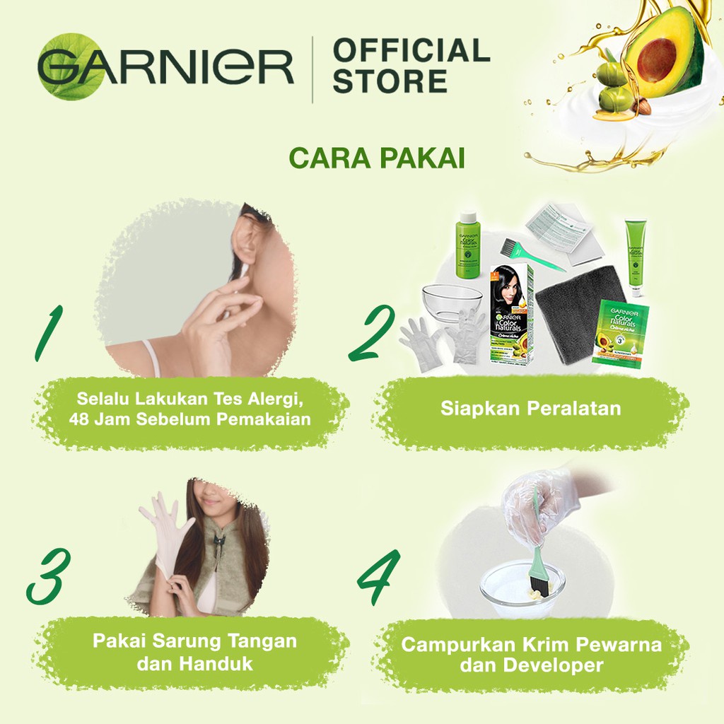 ✨ ELYSIA ✨ Garnier Color Natural Sachet Cream /Pewarna Rambut Instan/ Cat Semir Rambut