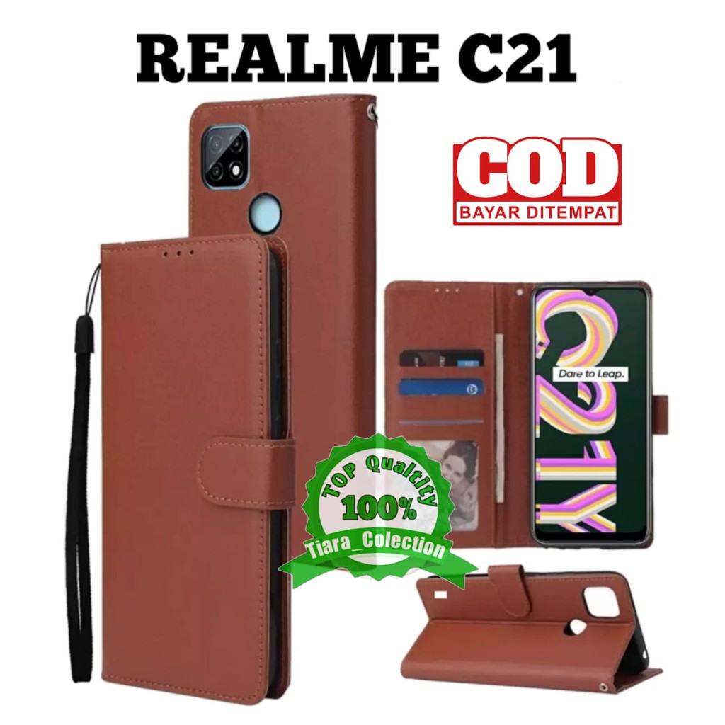 Case Flip Realme C21Y Realme C21 CASING DOMPET HP COVER HP LEATHER FLIP CASE PREMIUM