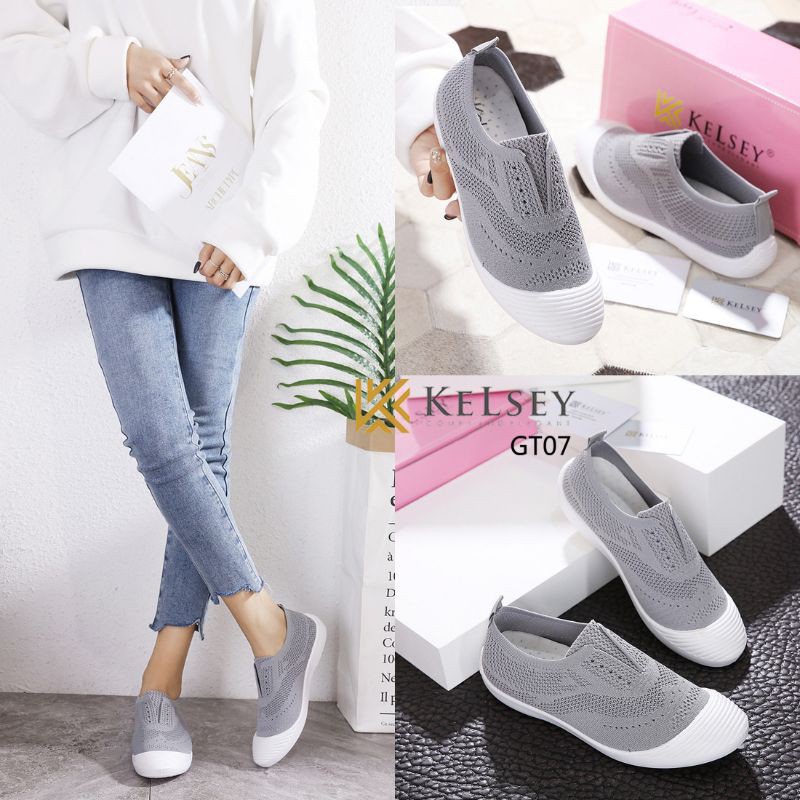 (Gratis Sandal Random) Kelsey Sepatu Slip On  Wanita Kelsey GT07