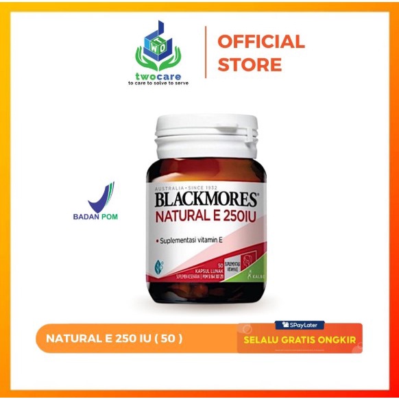 Blackmores Natural E 250 IU Vitamin E 50 Kapsul Bpom KALBE