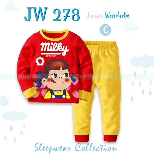 Piyama Anak JW 278 Baju Tidur Long Sleepwear Snack Series Anak Import