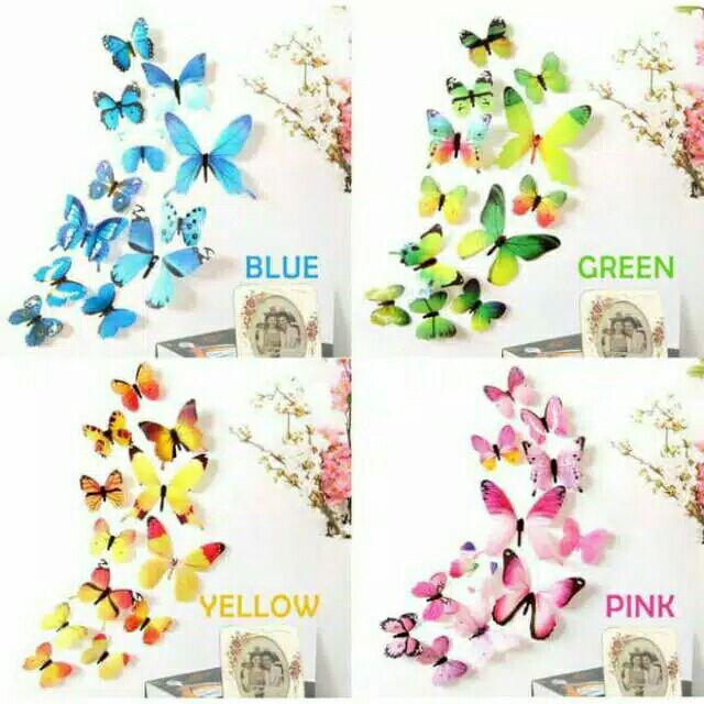 Wall Sticker Butterfly 12pcs Magnet