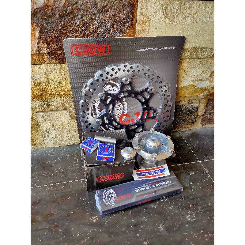 tromol depan KLX D-Tracker cjdw import set ruji stanlise bosing cnc kanan kiri pnp ninja r/rr