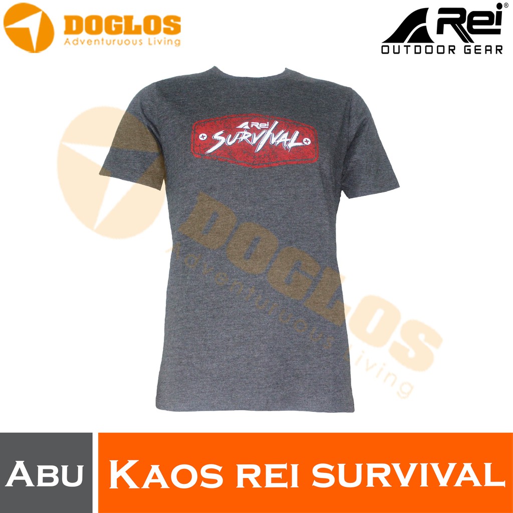 Kaos Rei Survival Original Tshirt Outdoor sport Hiking gunung abu abu