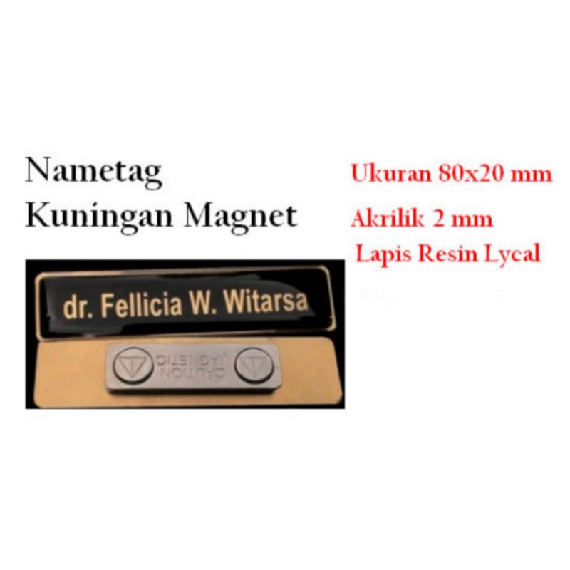 

Nametag Kuningan Magnet