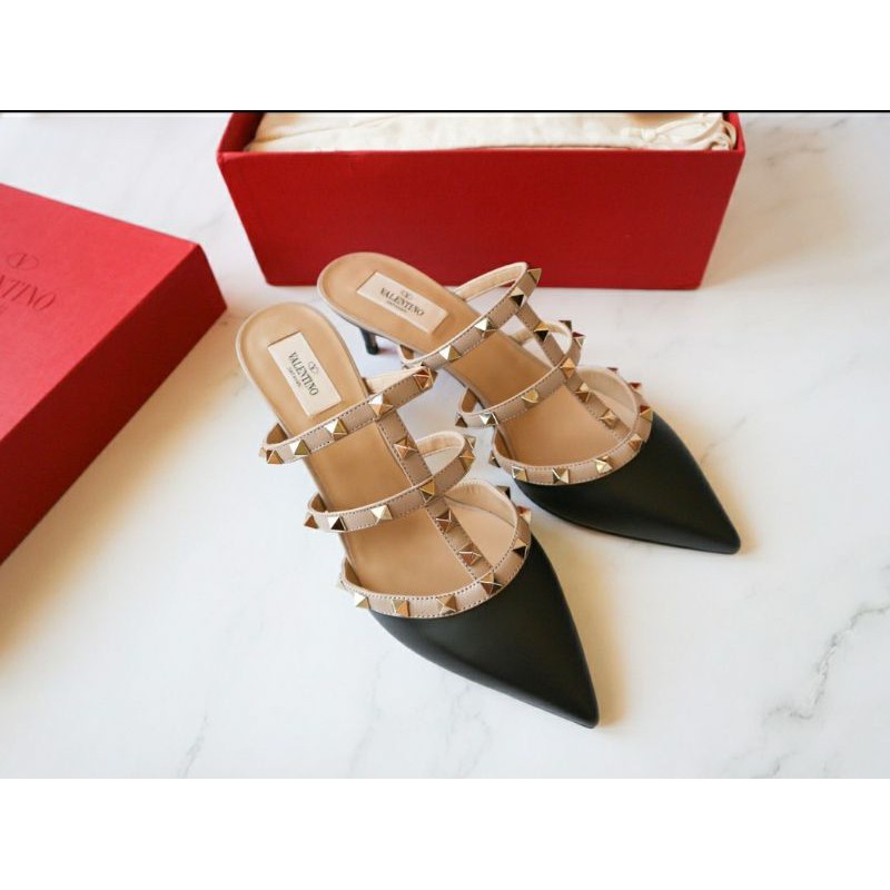 Valentino Mules Low Heels 5cm Black Calf size : 39