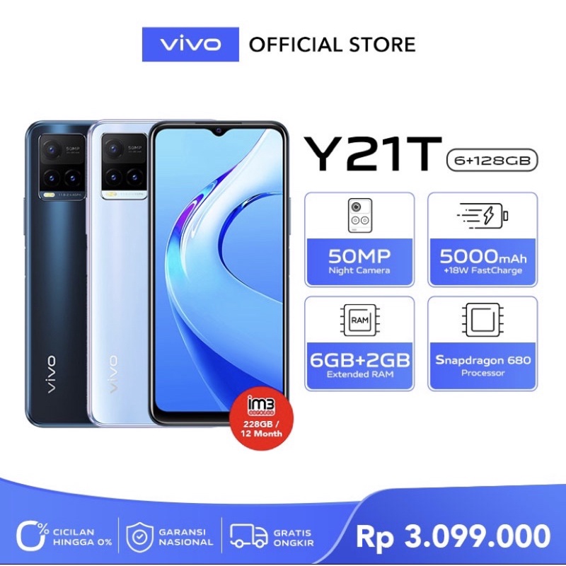 VIVO Y21T NEW SEGEL 8/128 (WARNA BISA LANGSUNG CHAT ADMIN YA)