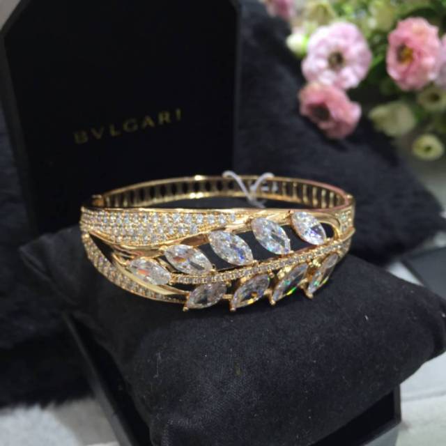 Gelang Premium lapis emas anti karat mirip emas asli Bracelet Zircon swarovsky fashion RD-0020