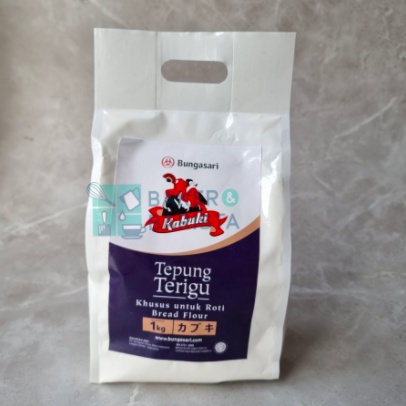 

Tepung Terigu kabuki biru Bungasari Bread flour premium tepung roti 1kg
