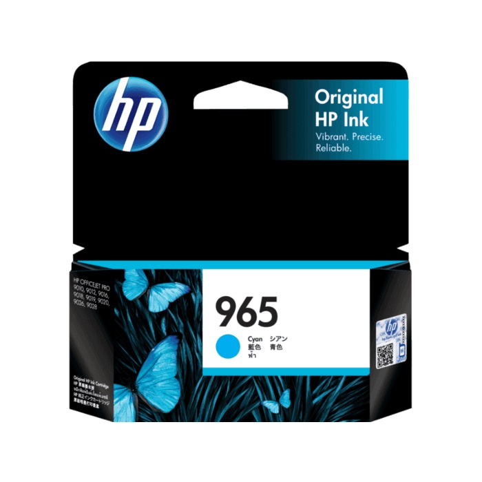 Tinta HP 965 Cyan Original Cartridge - 3JA77AA