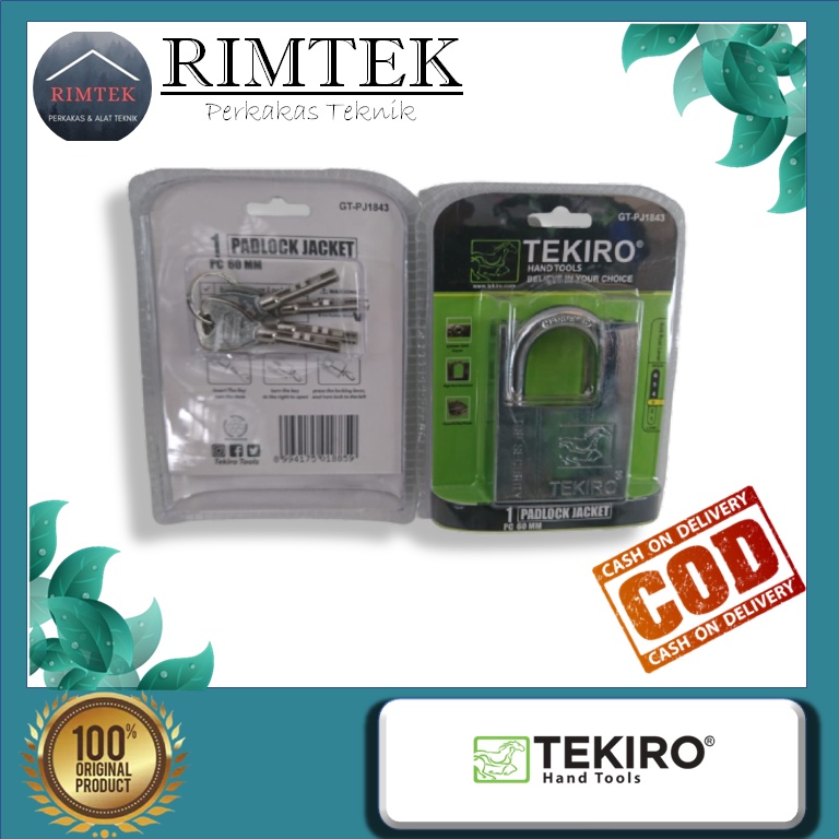 Gembok Jaket 60 mm Tekiro Gembok Jaket ukuran 50 . Gembok Stainless Steel Padlock Jacket Tekiro