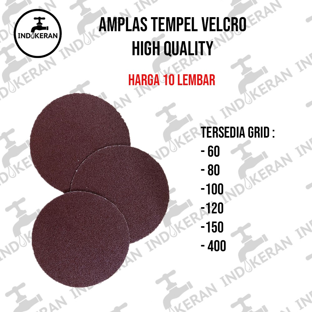 INDOKERAN - Amplas Bulat Tempel Velcro - 10 Pcs - High Quality