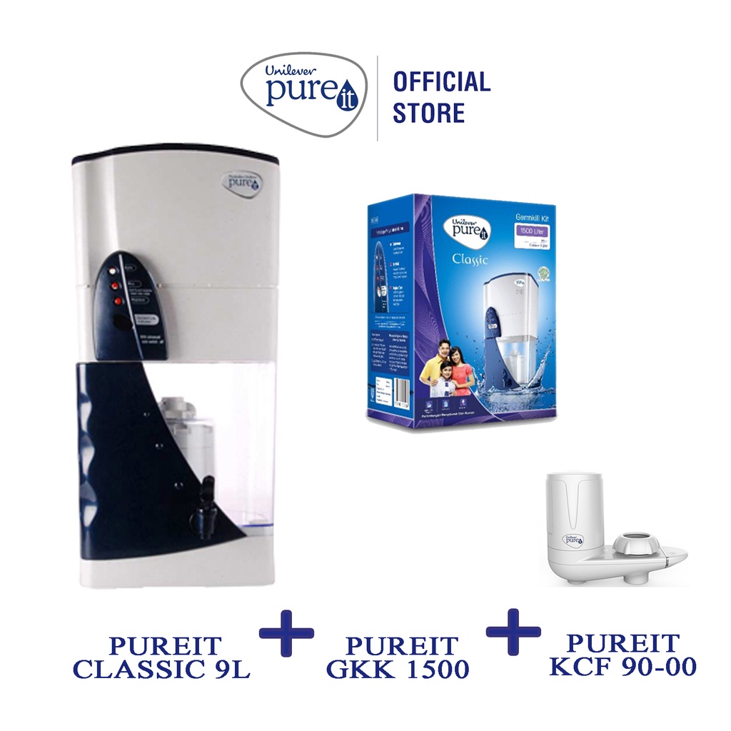 Jual Unilever Pureit Water Purifier Classic White 9L Plus GKK 3000
