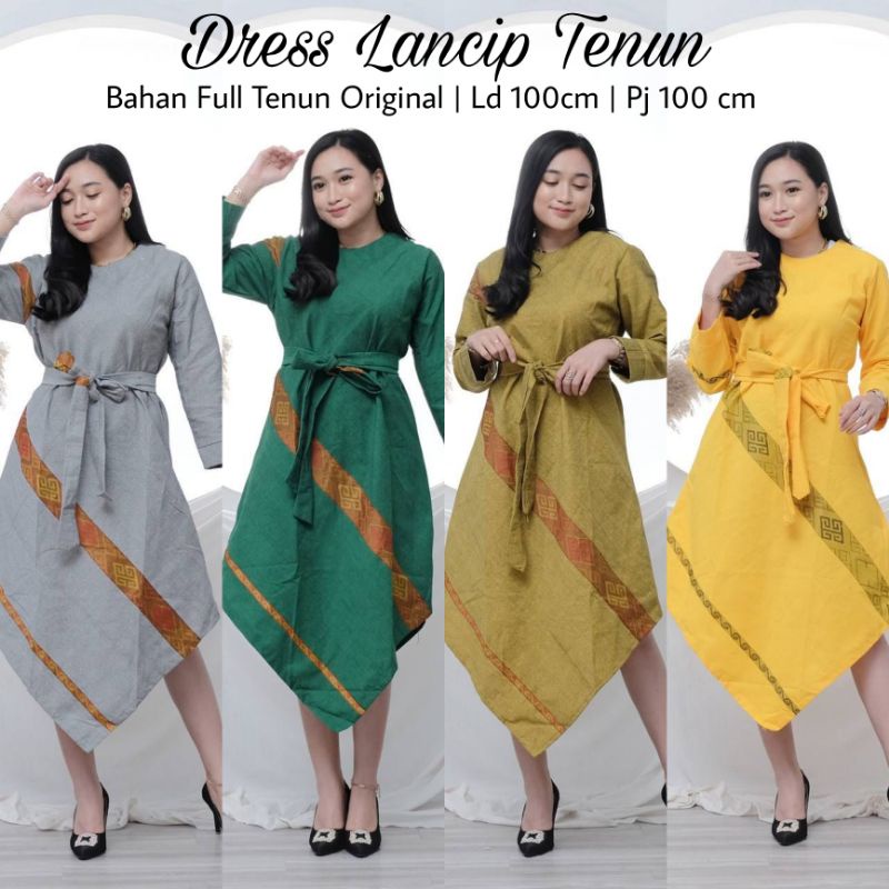 Dress Lancip Full Tenun Original - Naira Batik