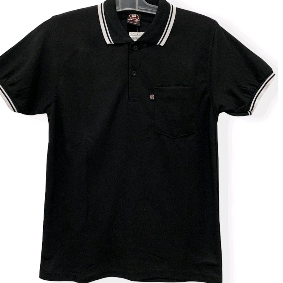 Terbaru 7.7  Kaos Polo Shirt Kerah List Depan Saku Pria Dewasa Oversize murah