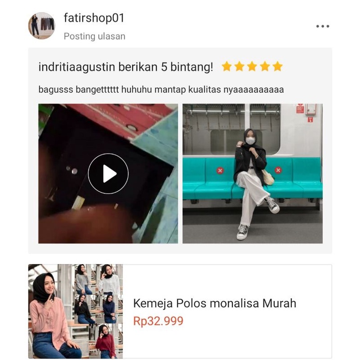 Kemeja Polos monalisa Murah