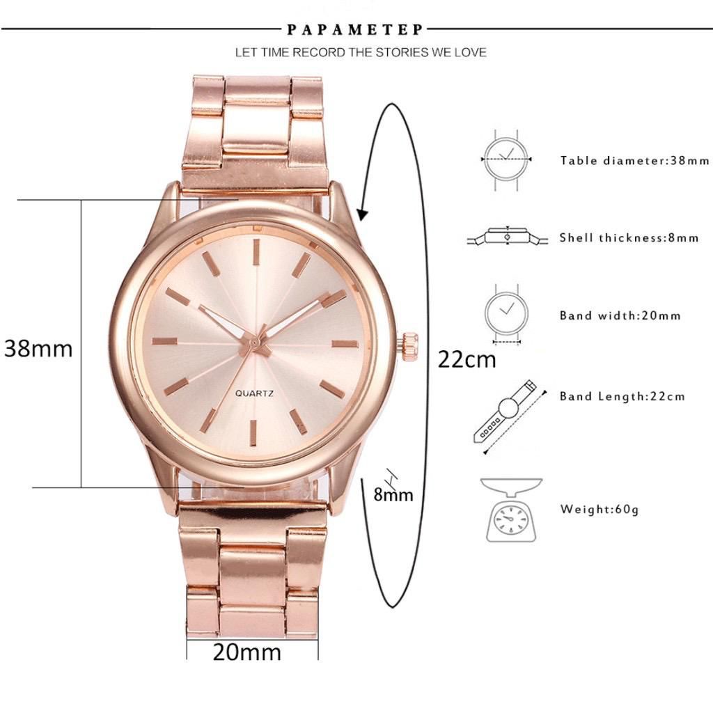 PA Jam Tangan Wanita Analog Quartz Casual Fashion Rantai Stainless Steel Couple Pria JF086