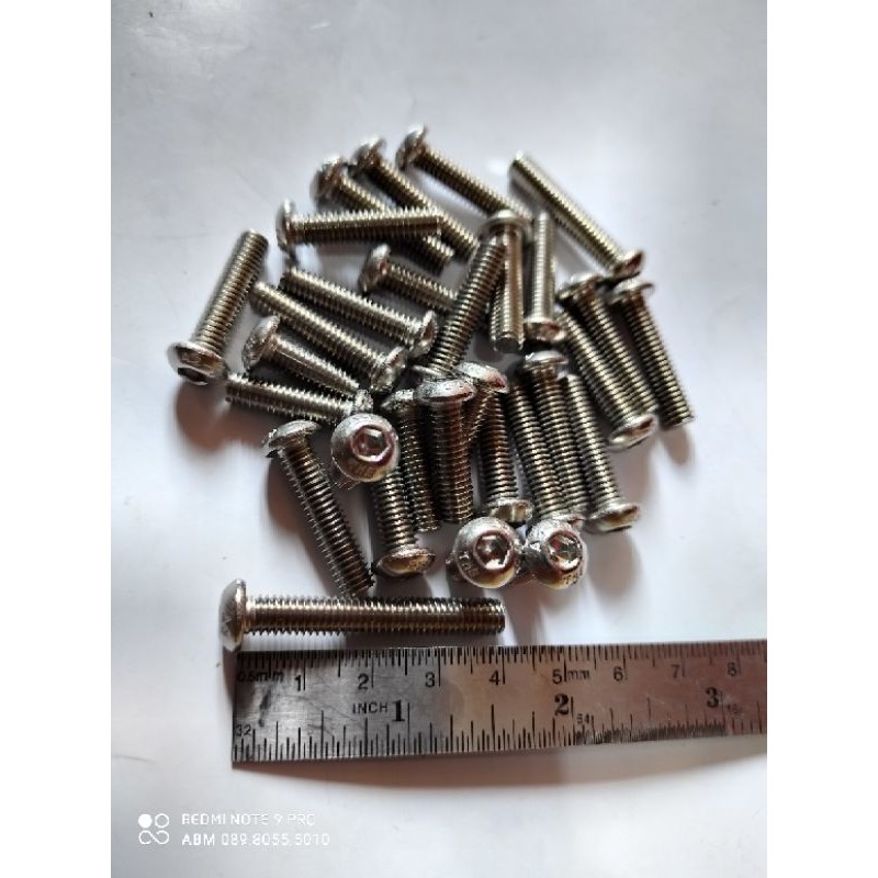 Baut L Stainless Button M10 x 40 atau Baut 14 Panjang 4cm