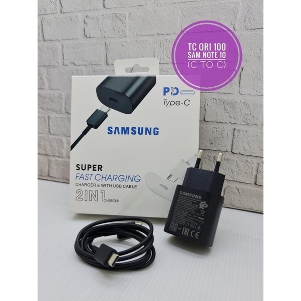 Tc Charger Samsung Note 10 original 100% PD Type C Super Fast Charging