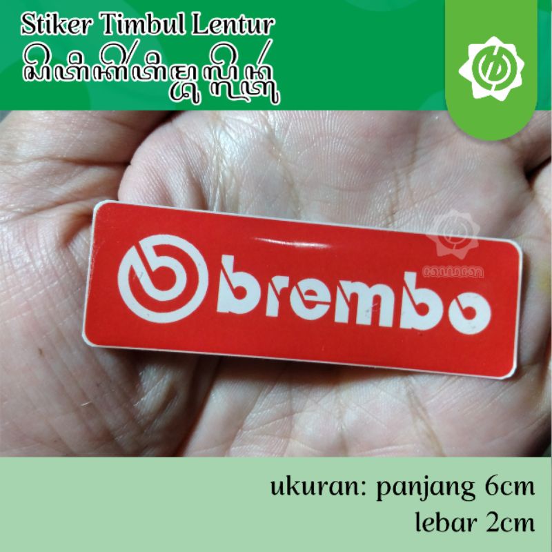 

Stiker Timbul Lentur logo Brembo ukuran 6x2cm