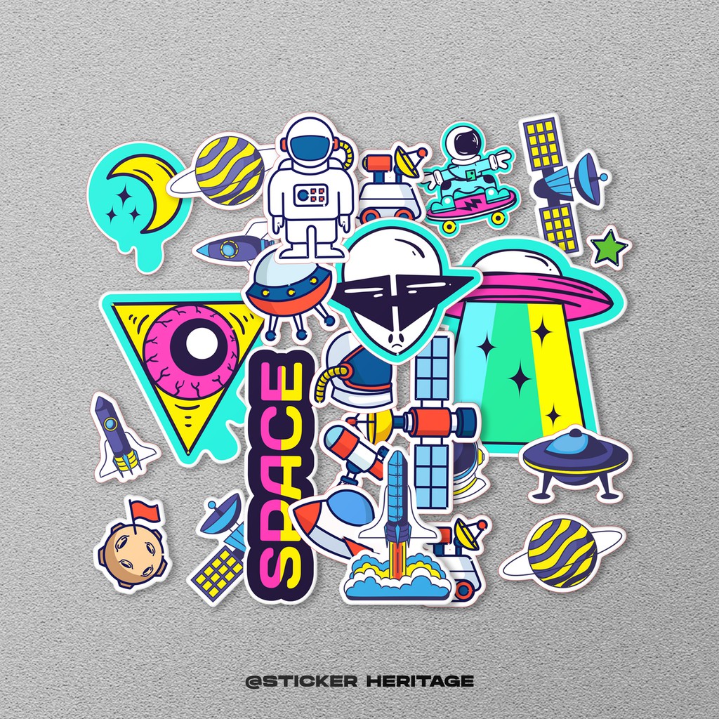 22pcs sticker aesthetic sticker tumblr space series