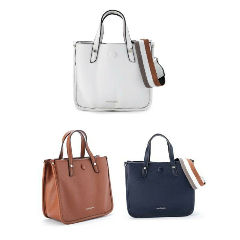 READY HUSH PUPPIES PORTIA SATCHEL BROWN MEDIUM NEW