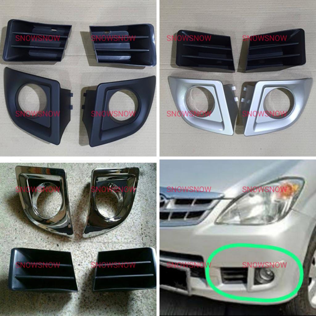 Paket Foglamp Kisi Avanza VVTI 2008 2011 Hitam Chrome Silver Putih