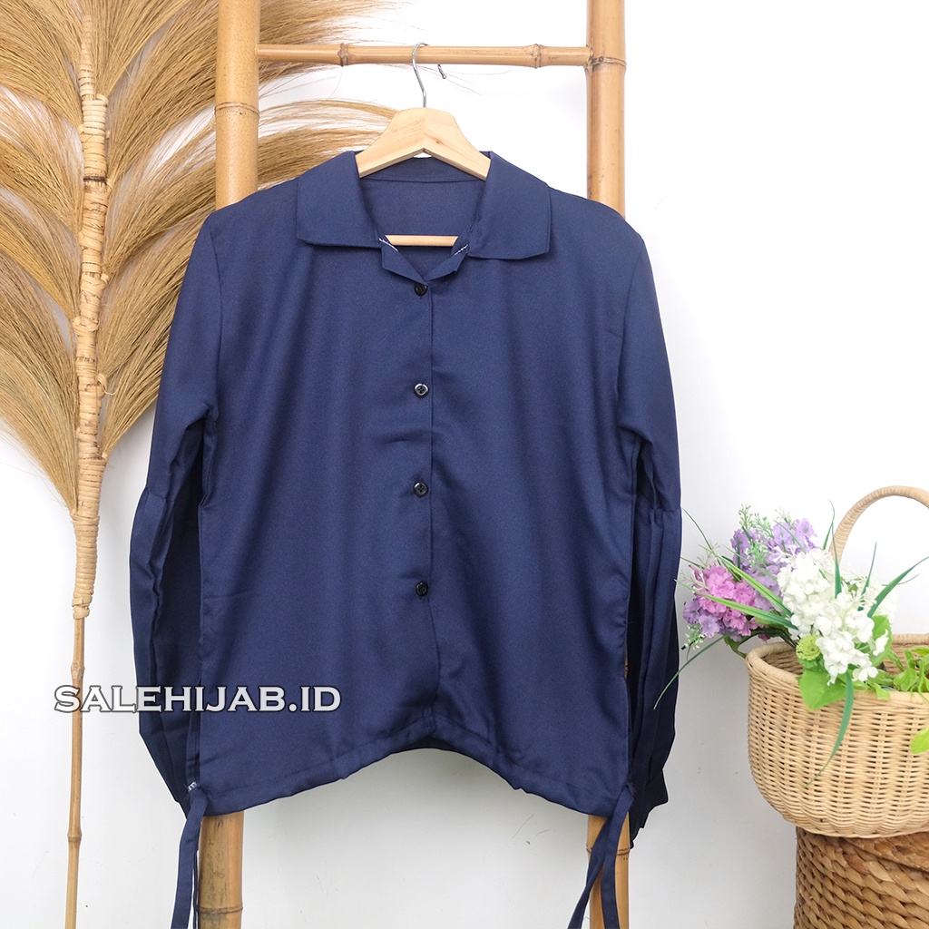 Baleri Blouse Balon / Luci Lucia Blouse Lengan Balon / Atasan Wanita Puffy Blouse Korean Style || BLUS CILA CILLA PUFFY LUNA-PUFFY NAVY