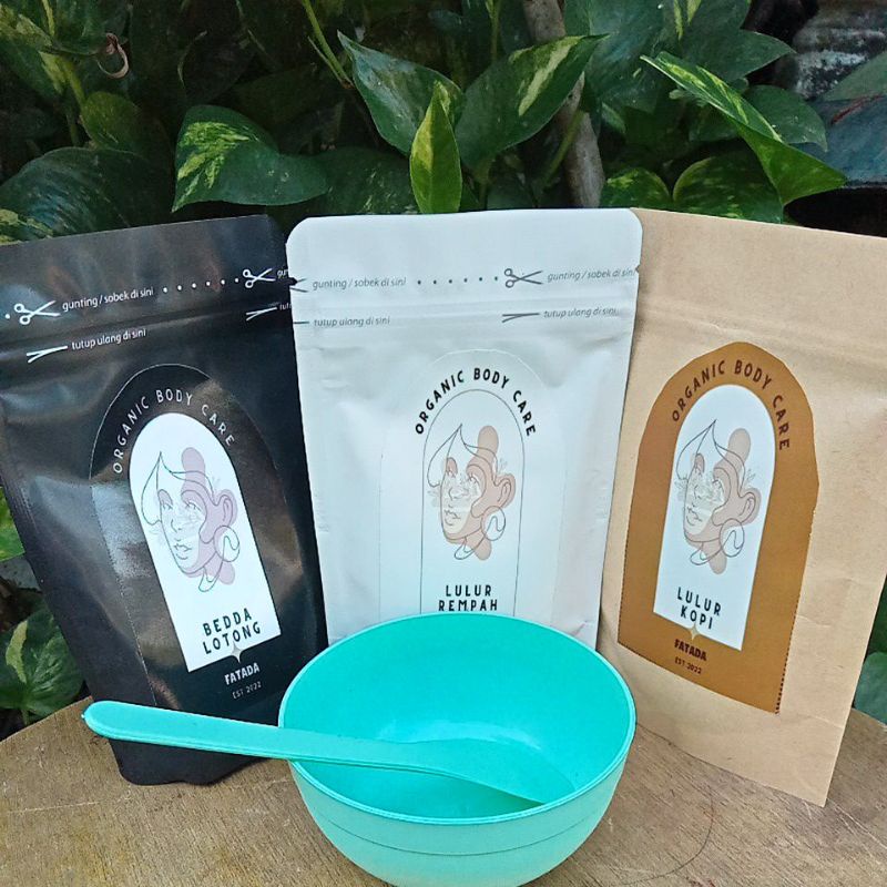 Paket Lulur Rempah(Bedda lotong/lulur rempah/lulur kopi) Bonus wadah lulur dan Spatula