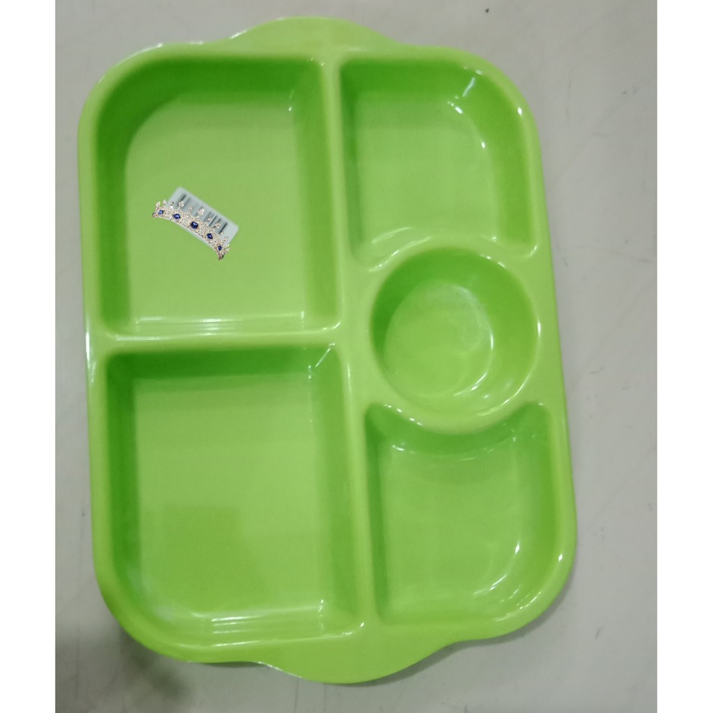 [ 6 Pcs ] 1/2 Lusin Piring Sekat Bento - Wadah Bekal  - Bento Resto - Piring Makan Melamin