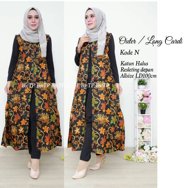 OUTER LONG CARDI MURAH OUTER LONG VEST CARDI BATIK MURAH CARDIGAN BATIK PANJANG MURAH SOLO
