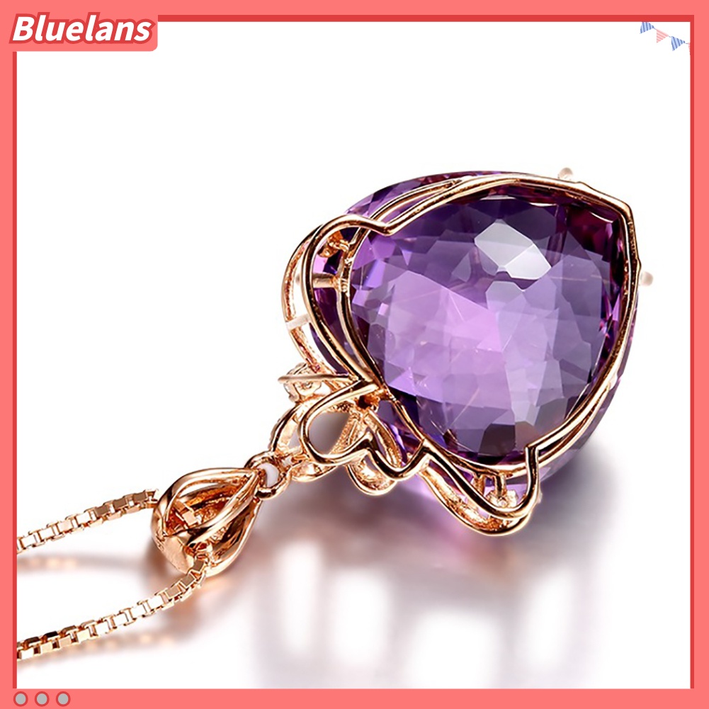 Bluelans Women Luxury Heart Shape Rhinestone Pendant Necklace Jewelry Charm Gift