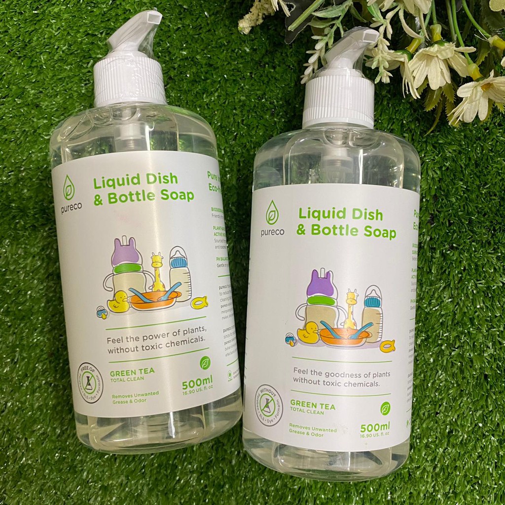 Pureco Liquid Dish &amp; Bottle Soap 500ml Green Tea