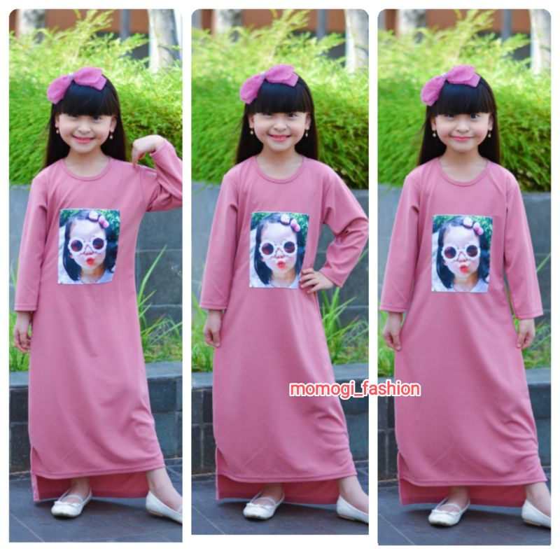 MOMOGI-MIDI DRESS ANAK PEREMPUAN MOTIF KARAKTER / LONG TUNIK ANAK (Usia 5th-10th)