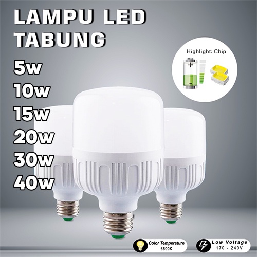 Lampu LED Bulb Jumbo Tabung 5W 10W 15W 20W 30W 40W Kapsul Super Terang Putih