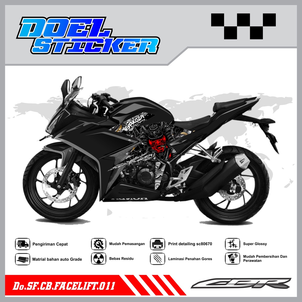 STICKER STRIPING CBR 150 R Facelift - STICKER STRIPING SEMI FULL LIST VARIASI HOLOGRAM , CROME CBR 150 R Facelift DOEL 011