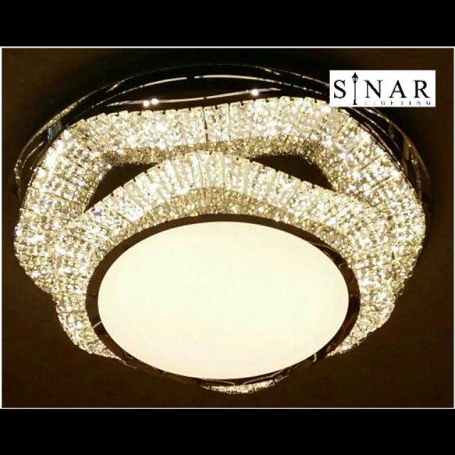 Lampu hias plafon kristal remote 8023/60